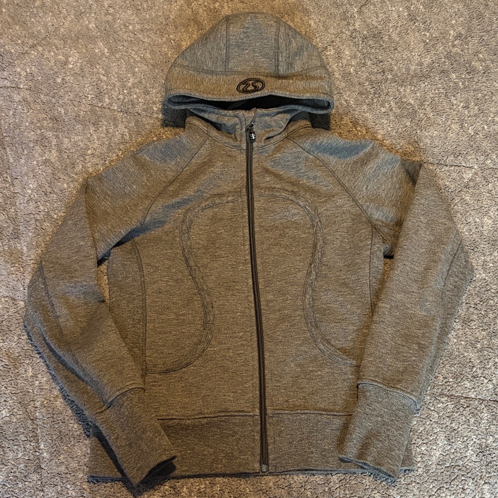 lululemon athletica Gray Full-Zip Hoodie Sweater